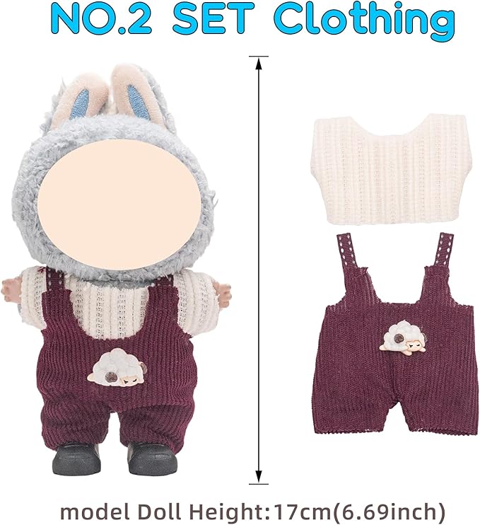 4 Pack—17cm Dolls Clothes,Premium Doll Outfit with Accessories,Doll Princess Skirt,Cute Clothes Outfit for 17cm Dolls,End Fashion Clothing Set(No Dolls and Shoes) (Set N)