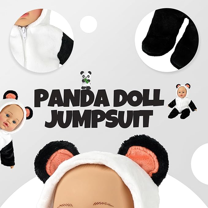 SMILESSKIDDO Baby Doll Clothes - 5 Sets Super Soft Animal Styling Dolls Outfits Jumpsuits for 14 to 18 Inch New Born Babydoll, Baby Doll Accessories Clothes for 14 16 18 Inch