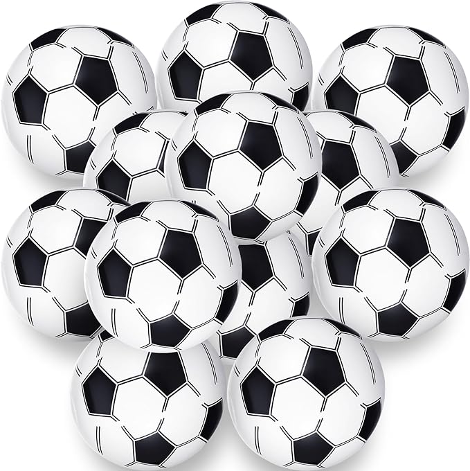 Chivao 12 Pack 16 Inch Soccer Beach Ball Inflatable Beach Ball Bulk Giant Pool Toys Blow up Swimming Pool Toys for Summer Indoor Outdoor Water Games Birthdays Party Favor Goodie Bags Stuffers