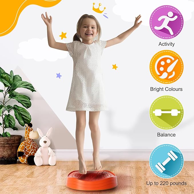 Stepping Stones for Kids, Non-Slip Plastic Balance River Stones for Kids, Promoting Children's Coordination Skills Obstacle Courses Sensory Toys for Toddlers, Indoor & Outdoor Play