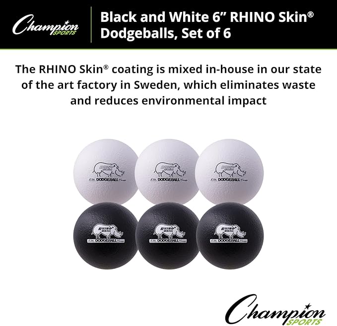 Champion Sports® Rhino Skin® Low Bounce Dodgeball Sets & Singles for Playground, PE, Backyard & League Games – Team Sports Equipment for Youth & Adults