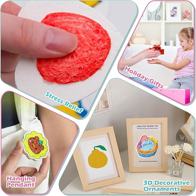 Meetory Magic 3D Foam Texture Painting Kit, Including 18 Pcs Foam Texture Paper, 12 Acrylic Paint Markers, 3 Watercolor Brush Pens(L,M,S),18 Bead Chains and 8 Pre-Designed Sticker Line Drawings