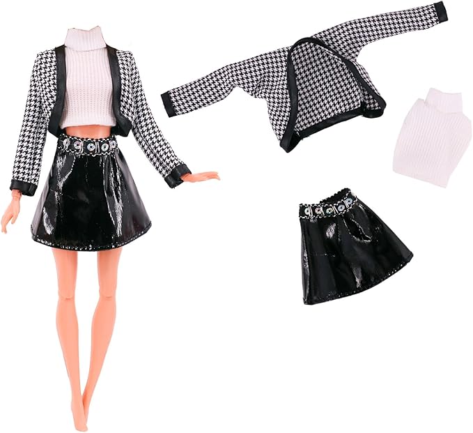 Doll Clothes, 5 Sets Outfits Spring Dresses Pants Windbreaker Hat for 11.5 inch Dolls Accessories Random Style (C)
