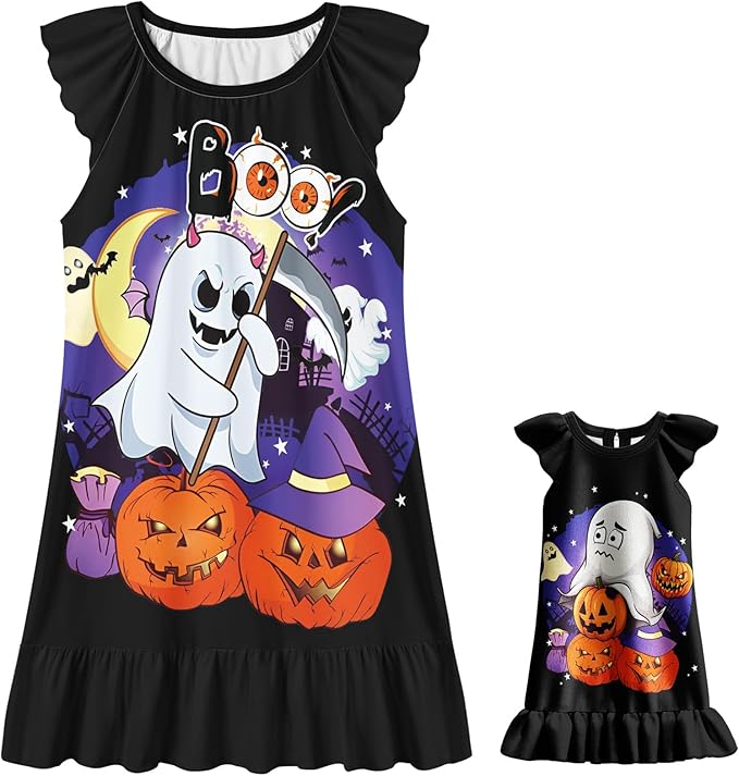 LQSZ Doll and Girl Matching Nightgown Outfit Pajamas Nightie Nightgown for Girls and Dolls Clothes