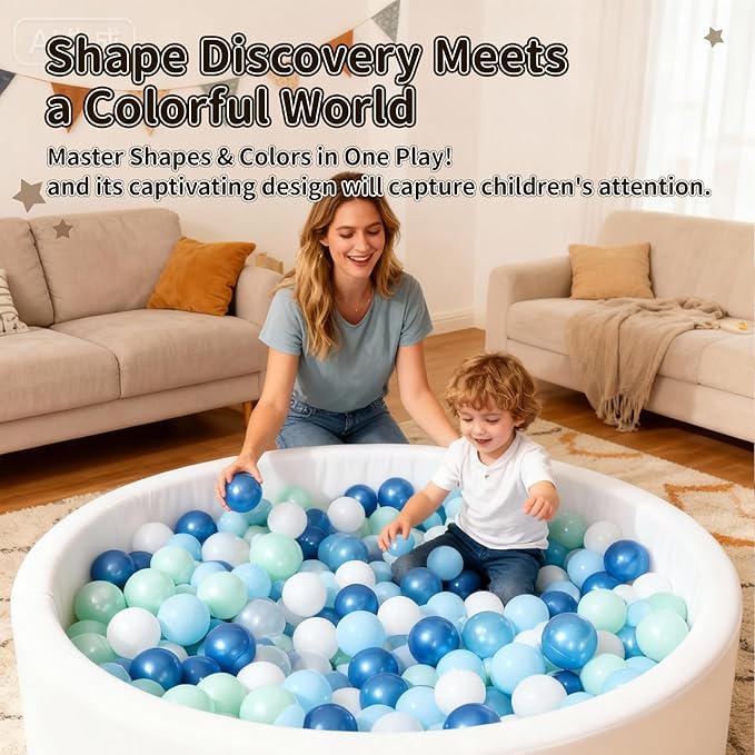 STARBOLO Ball Pit Balls for Toddlers Phthalate Free BPA Free Non-Toxic Crush Proof Play Balls for Toddlers Kids Pool Playhouse Pack of 100 200 500