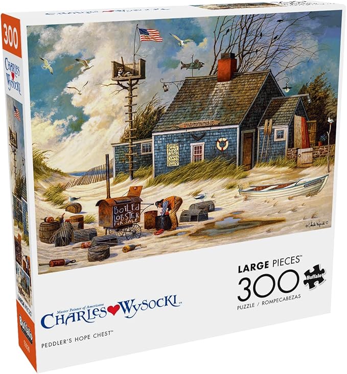 Buffalo Games - Charles Wysocki Peddler's Hope Chest 300 Piece Jigsaw for Adults Premium Giftable Puzzle