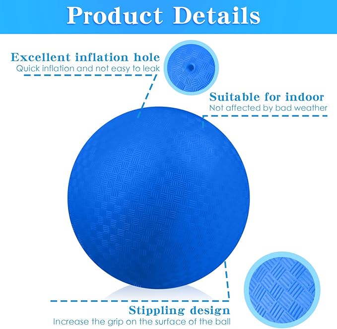 Yunsailing 24 Pack Dodgeballs Bulk 6 Inch Operation Christmas Playground Balls Rubber Bouncy Inflatable Kickball with Pump for Kids Adult Outdoor Handball Game Christian Donation Gift (Blue)