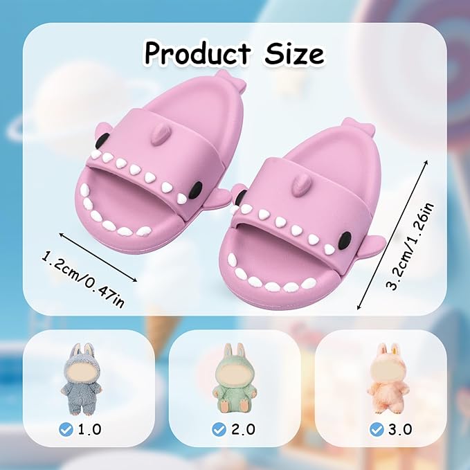 Clothing Shark Summer Sandals for Dolls - Open-Toe Slippers, Cute Accessories for Photography, Display & Collectors Age Limit 15 (Purple)