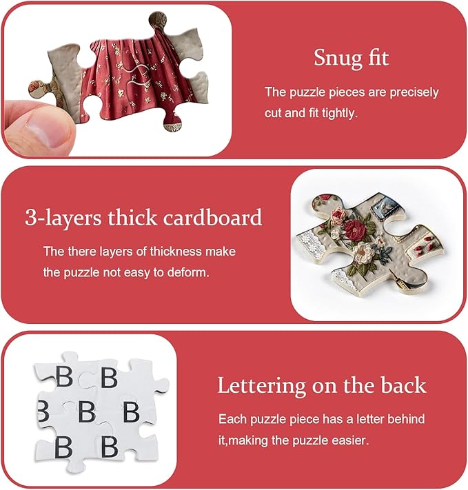 Vintage Sewing Machine Puzzles for Adults 1000 Pieces, PICKFORU Floral Puzzle with Buttons Plant Embroidery Dress, Aesthetic Art Quilt Challenge Jigsaw Puzzle Collage