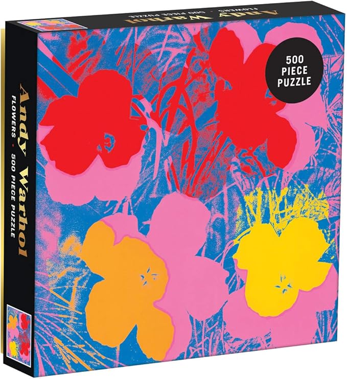 Galison Andy Warhol 500 Piece Jigsaw Puzzle with Flowers, Andy Warhol Art Foil Jigsaw Puzzle with Vibrant Flowers – Fun Indoor Activity, Multicolor (0735357838)