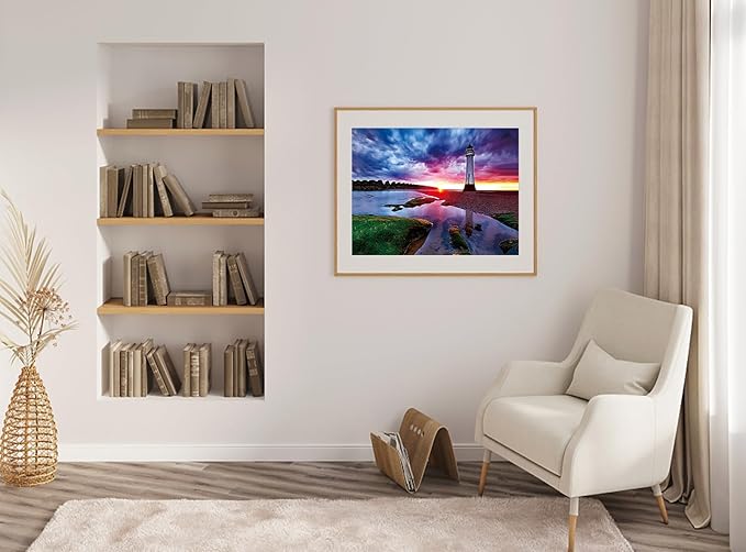 WISHDIAM Jigsaw Puzzles for Adults,2 Pack 1000 Pieces Puzzles,1000 Piece Puzzles for Adults,Sunset Lighthouse & Purple Lightning Puzzle,National Park Puzzle for Women & Mom