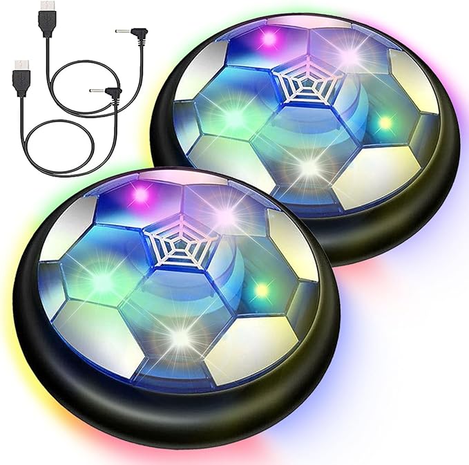 JRD&BS WINL Hover Soccer Ball Toys for Boys Girls,Rechargeable Floating Soccer Ball with Led Lights and Foam Cushion,Indoor Air Football Game for Kids Age 3-12（2Pack