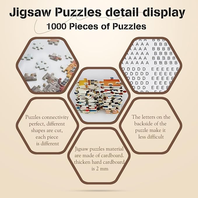 MISITU 1000 Pieces Jigsaw Puzzles for Adults Teens Challenging Difficult Puzzles Impossible Puzzles Art Craft Puzzle Games Toys Gifts Colorful Castle House Jigsaw Puzzle 28 x 20 inch
