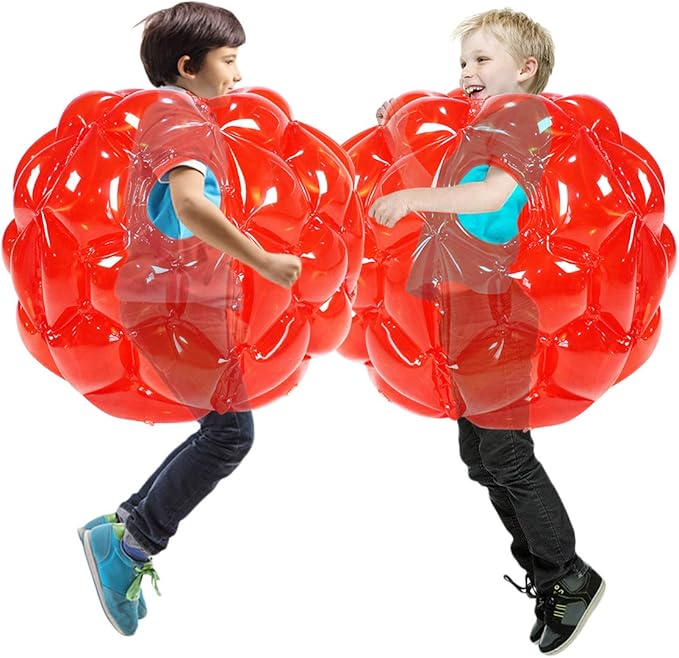 SUNSHINEMALL 2 Pack Inflatable Bumper Balls for Kids Giant Zorb Ball Sumo Balls Human Hamster Ball Bubble Balls for Adults Full Body Buddy Outdoor Toys for Kids(24" Red)