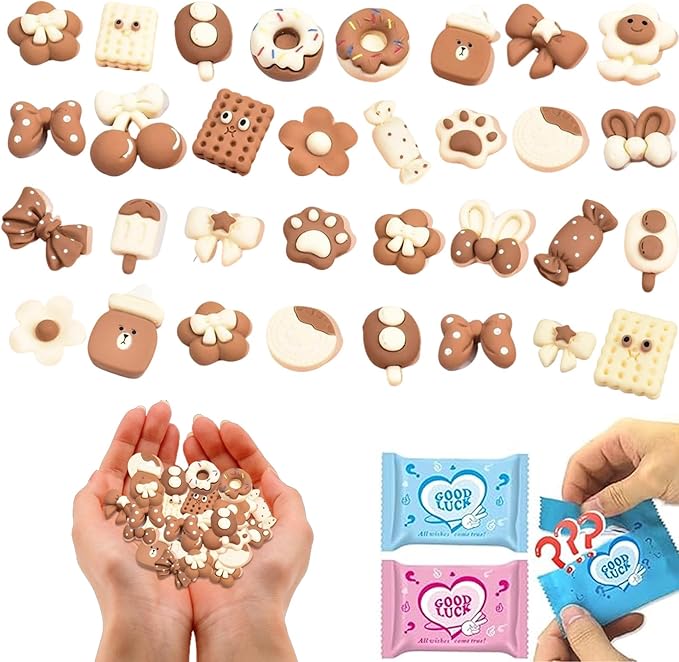 50PCS Coffee Brown Food Resin Blind Bags: Mini Cute Charms for Crafts, DIY Phone Case Decorations, Scrapbooking & Resin Miniatures