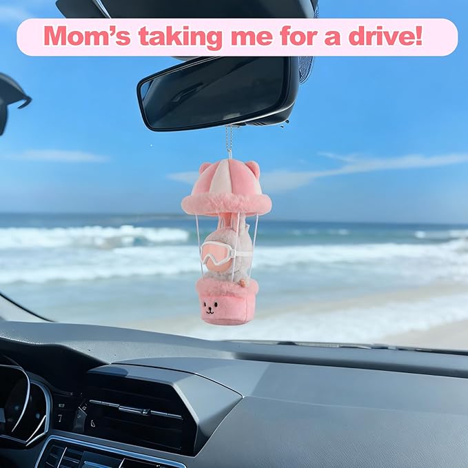 Doll Car Seat Compatible with Lububu, Small Seat for 4-7in Blind Box Dolls, Ideal Car Decor Gifts(Pink)