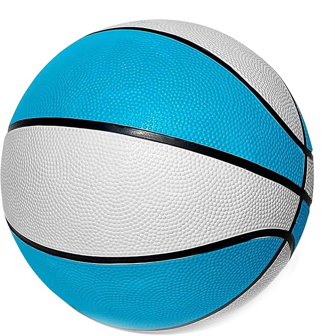 Botabee Official Size Pool Basketball - 9.4" Diameter, Size 7 Waterproof Basket Ball - Textured Grip for in-Water or Outdoor Play - Compatible with Pool Basketball Hoops - White and Blue