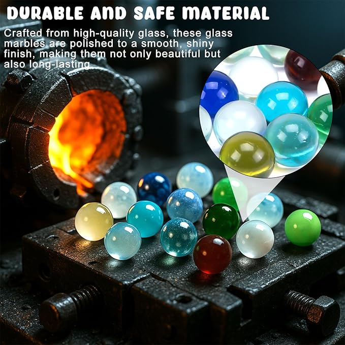 POPLAY 200PCS Marbles Bulk with Whistle, for Marbles Run and Racing Games