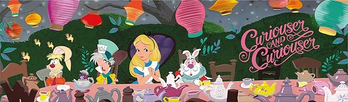 Ceaco - Panoramic Series - Disney - Alice in Wonderland, Tea Party - 750 Piece Jigsaw Puzzle for Adults - Challenging Puzzle Perfect for Game Nights - Finished Size is 38.25 x 11.25