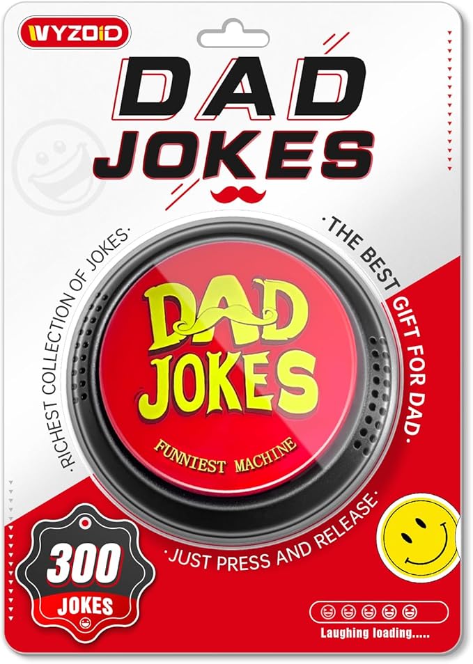 Dad Jokes Generator Button,Contains 300 Funny Dad Jokes,Best Fun Gifts For Dad/Father/Husband/Men,Suitable For Birthday Gifts/Father's Day/Christmas/White Elephant Day/Anniversaries,Make Dad Laugh!