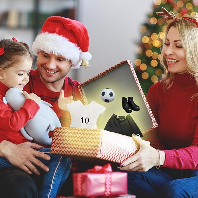Sport Christmas Elf Accessories for Elf Doll Clothes Included Jerseys, Shorts, Shoes, Soccer Ball and shin Guard (Soccer)