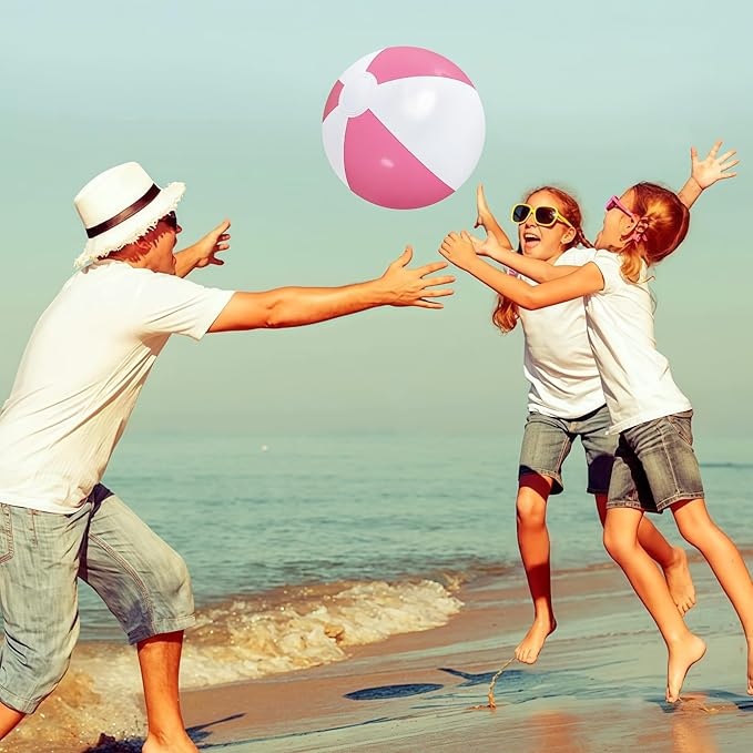 6 Pack Beach Balls, Large Inflatable Beach Balls Bulk, for Parties, Beach, Pools & Play
