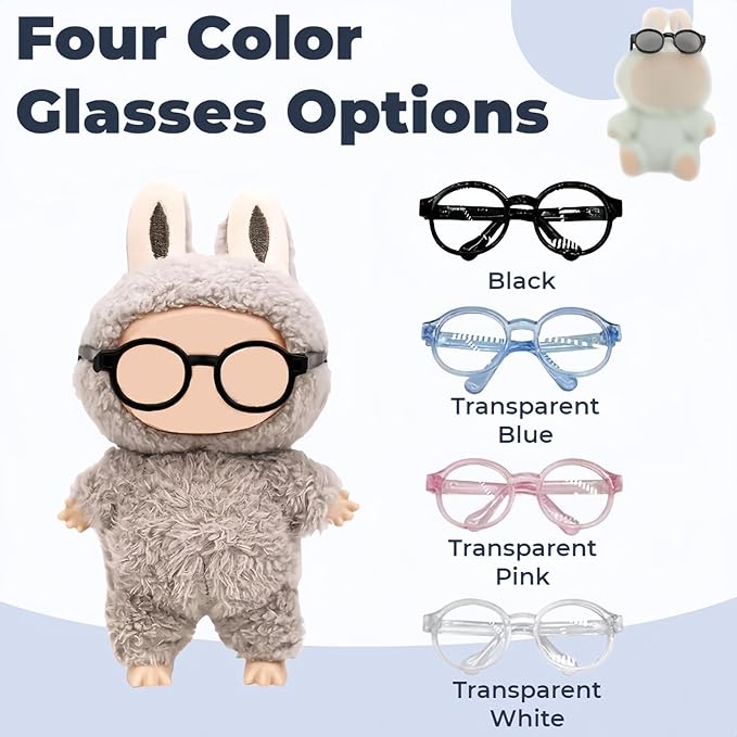 16 Pcs Doll Accessories Set Specially Designed for 15-17cm Doll Clothing, Includes 2 Headphones, 4 Glasses, Camera, Bag, Water Bottle, Console, 2 Bells, 4 Shoes with Multi-Color Display Options