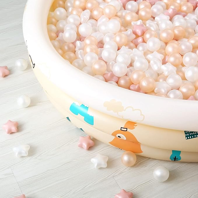 Realhaha Ball Pit Balls 50 100 200 500, Star Shapes for Babies Kids Playpen Plastic Balls for Babies Ball Pool Puppy Playballs