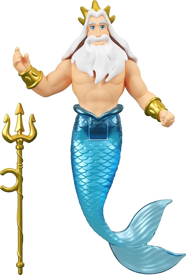 Mattel Disney Princess Toys, Small Doll 4-Pack with Mermaid Ariel, Prince Eric, Ursula & King Triton, Plus Trident Accessory, Inspired by Movie