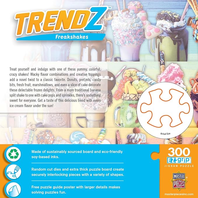 MasterPieces Trendz - Freakshakes 300pc EzGrip Puzzle Multicolor, 18" x 24"