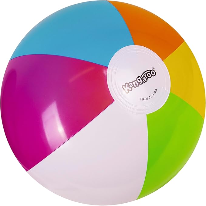 Kangaroo 12 Pack Inflatable Beach Balls for Kids & Adults – 12” Colorful Pool Fun Party Favors, Bulk Beach Toys for Swimming Games, Luau, Birthday, Summer Pool Party Decorations Supplies