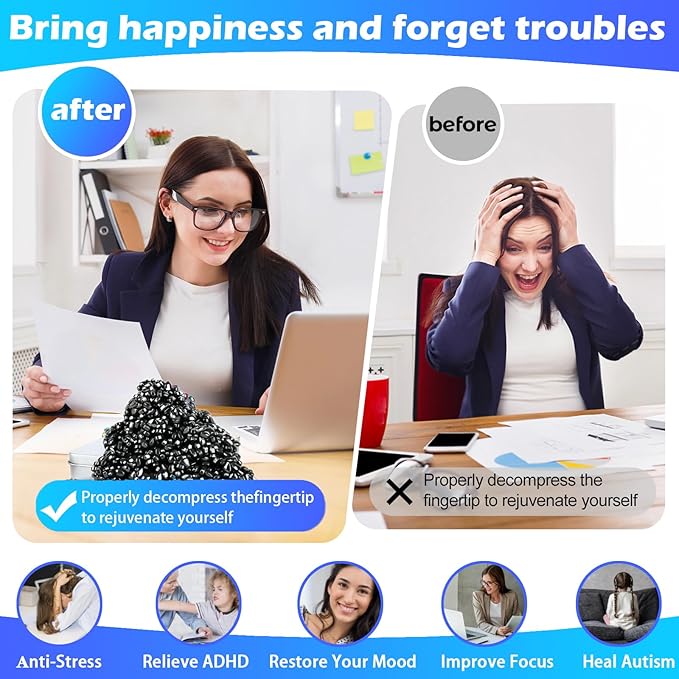 550+ Pcs Putty Fidget Toys for Adults Teens, Stress Relief Sensory Toys for Autism ADHD Anxiety, Desk Fidgets for Office, Fun Gift Idea for Men Women