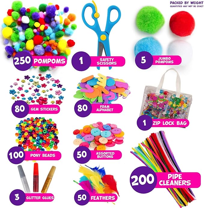 Arts & Crafts Kit for Kids - Special Bundle, Deluxe Craft Chest & XXXL Craft Bag - 5000+ Pieces