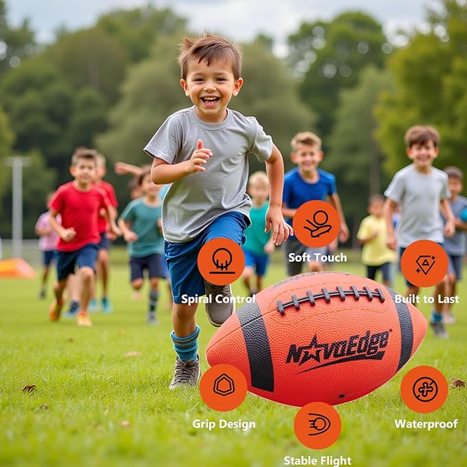 Glow in The Dark Football | LED Light Up Ball for Kids & Adults | Junior Size 6 | USB-C Rechargeable | Gift for Boys Girls Ages 6+ | Outdoor Night Games, Beach, Camping Fun