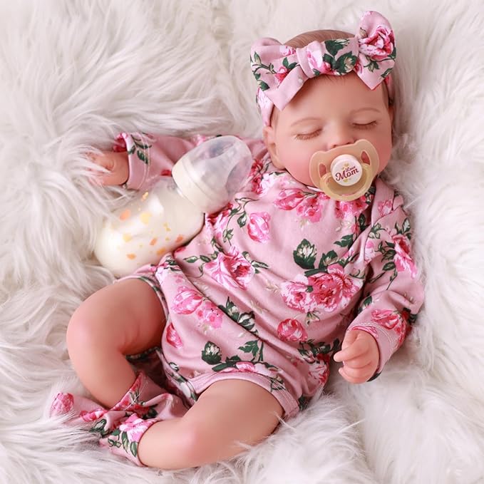BABESIDE Lifelike Reborn Baby Dolls - 20 inch Sleeping Realistic Newborn Baby Dolls Vinyl Full Body Real Life Baby Dolls Girl with Accessories Gifts for Kids Age 3 + & Collection