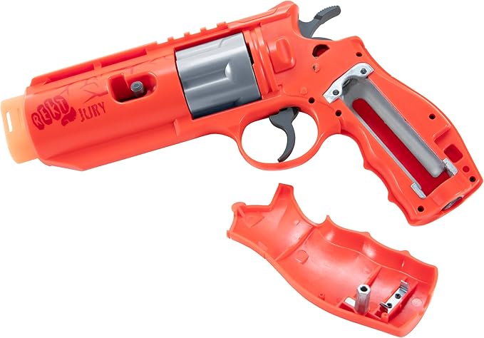 Rekt Jury Revolver CO2-Powered Foam Dart Blaster Pistol Gun, Red