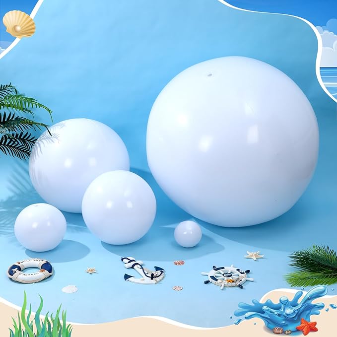 Realspring 36 Pcs Inflatable Beach Balls Bulk 6" 12" 16" 24" 40" Multiple Sizes PVC Summer Swimming Pool Ball for Adults Outdoor Beach Hawaii Water Games Party Decorations
