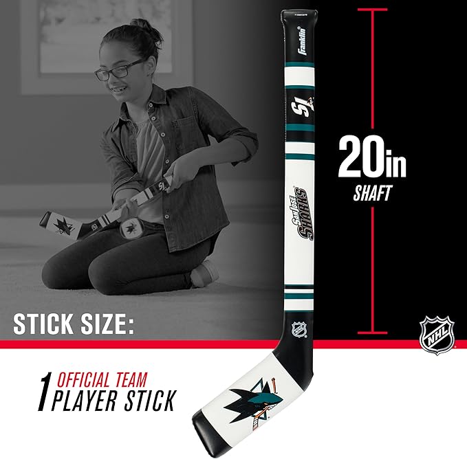 Franklin Sports NHL Team Mini Soft Hockey Stick Set - NHL Team Soft Foam Mini Hockey Stick and Ball - Great Toy for Kids
