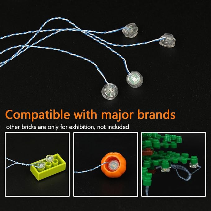 LED Lighting Kit Dots Building Blocks Lights Set, Light Up Bricks Accessories Compatible with Major Brands