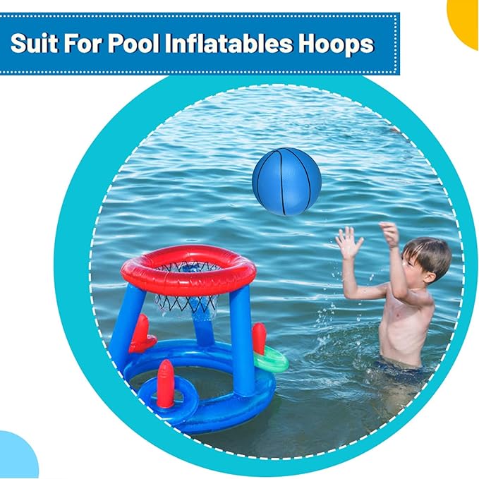 6 Inch Mini Basketballs for Toddlers Kids Teenagers, 3 Pack 6" Basketball Set with Pump Durable PVC Basketballs for Mini Over Door Hoop Pool Beach Balls for Swimming Pool, Indoors, Outdoors
