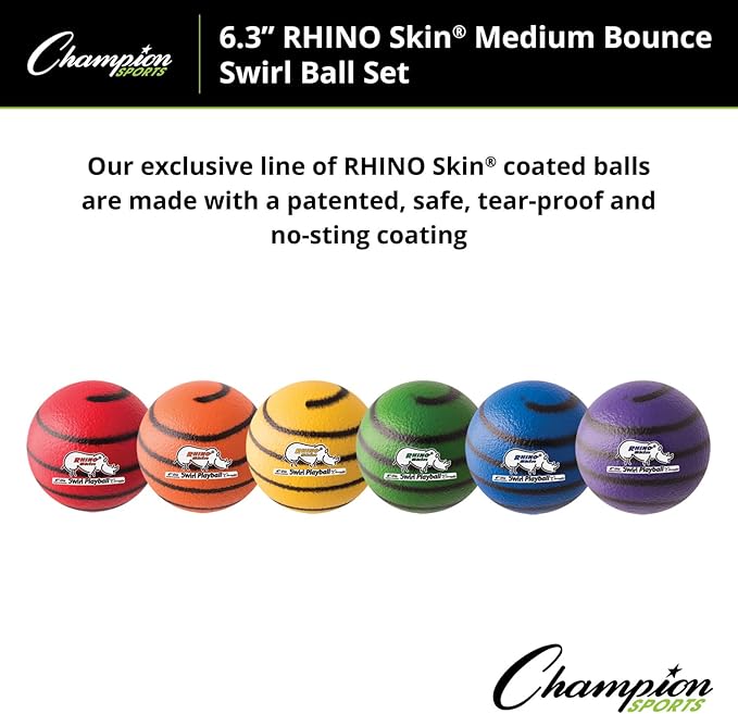 Champion Sports Rhino Skin Medium Bounce Dodgeballs