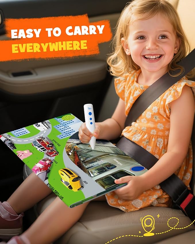 TEKFUN Interactive ABCs & 123s Learning Poster with Talking Pen, Autism Sensory Educational Toys, Toddler Birthday Gifts for Kids Ages 1 2 3 4 5 6