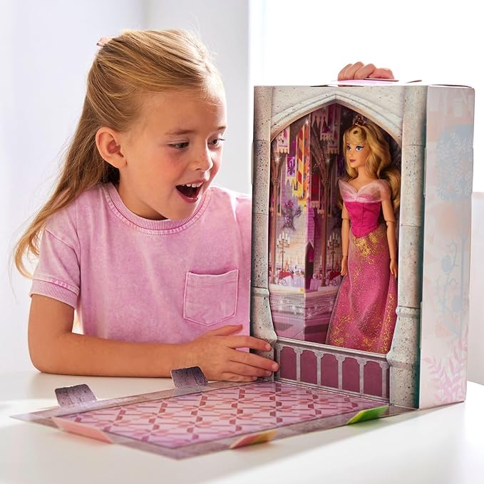 Disney Store Official Aurora Story Doll - 11 Inches - Includes Coloring Book and Additional Dress, Princess Doll in Classic Outfit, Disney Princess Toys for Girls