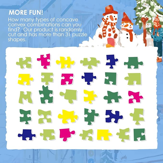 MOMIBOOK Puzzles for Adults 2000s Piece Jigsaw Puzzles of Otaru's Love Letter, Painting Image Winter Snow Twon Difficult Challenging Hard Impossible Puzzle Unique Funny Christmas Birthday Gifts