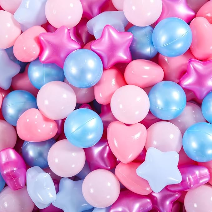 STARBOLO Star Ball Pit Balls for Toddlers -200pcs Phthalate Free BPA Free Crush Proof Play Balls for Play Tent Pool Playhouse Playpen Party Decoration.