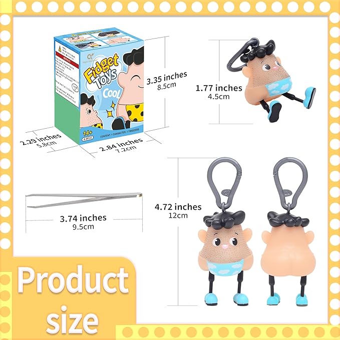Sky 14+ Ages Hair Pulling Fidget Toys for Anxiety Relief -Plucking Toy for Pickers,Trichotillomania & OCD,Stress Relief Keychain with Tweezers - Gag Gift Stress Relief & Anxiety in Adults