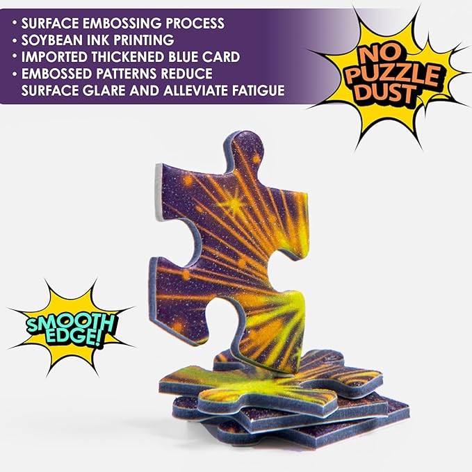 MOMIBOOK Puzzles for Adults 1000 Pieces Jigsaw Puzzles of Fireworks are Gorgeous, Luminous Painting Image Difficult Challenging Hard Impossible Puzzle Unique Funny Party Christmas Birthday Gifts