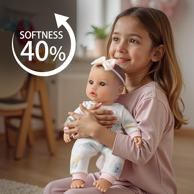 SCOM Realistic Baby Doll Girl - 16 inch Soft Body Baby Dolls with Accessories, Real Life Cute Toddler, Lifelike First Doll with Vinyl Body for Kids 3 4 5 6 + Year Old Gifts Hispanic