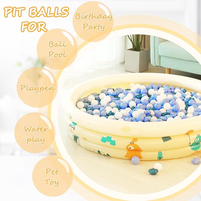 Realhaha Ball Pit Balls 50 100 200 500, Star Shapes for Babies Kids Playpen Plastic Balls for Babies Ball Pool Puppy Playballs