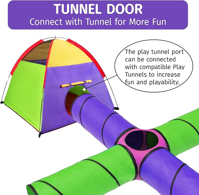 Alvantor® Play Tents for Kids Pop Up Toddler Tent Indoor/Outdoor for Children Boys Girls Pets Portable Playhouse Camping Playground 58"x58"x47" Rainbow
